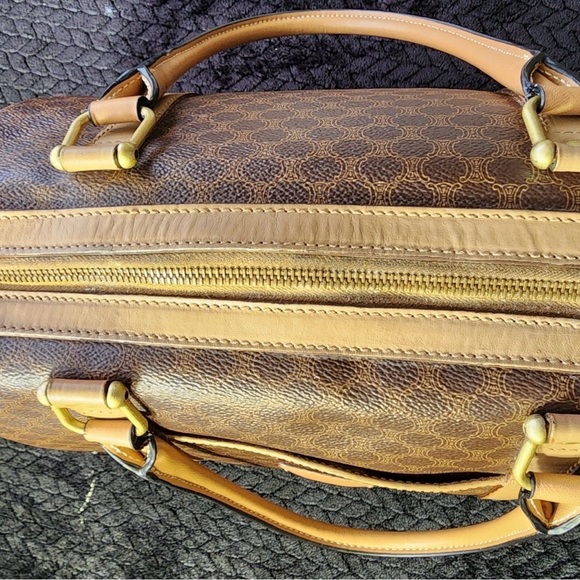 Celine Macadam Boston Bag PVC Coated Canvas Leather Authentic. - Picture 6 of 16